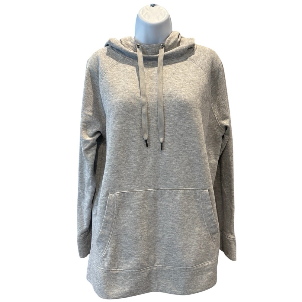 Athleta Incline Hoodie Tunic Longline Pullover Heather Gray Women's Medium